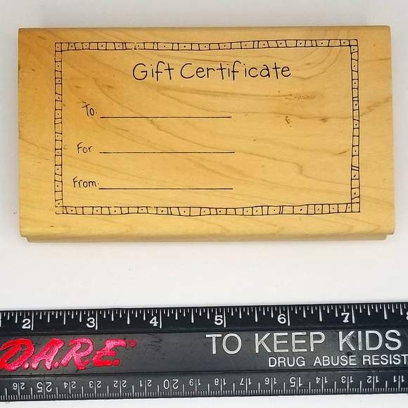 Inky Antics by Tammy DeYoung "Gift Certificate" Wooden Rubber Stamp - Picture 2 of 3